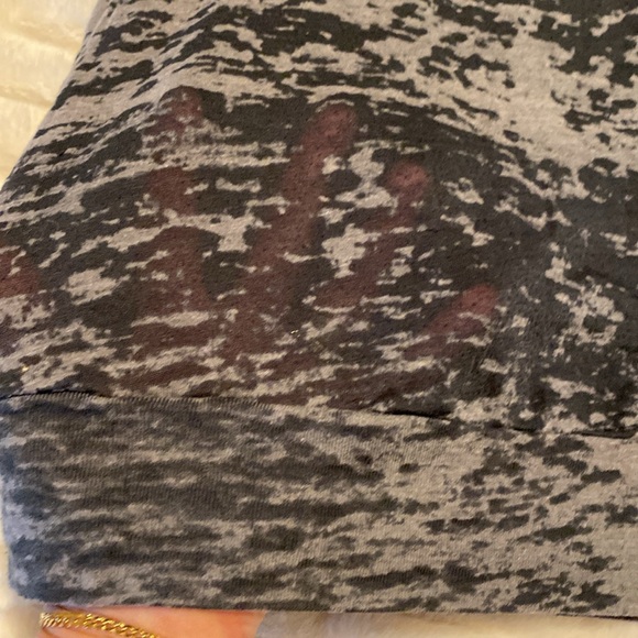 Next Level brand, 2 tone gray burnout print lightweight hoodie tee - Picture 4 of 5